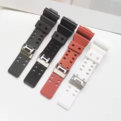 TPU Rubber Men's Watch Band for G-shock GA100/110/120/GD100/120/GA300/G-8900 Raised 16mm Replace The