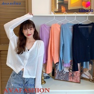 AVAFASHION🧸เสื้อคลุมแขนยาวไหมพรม คอวี ซีทรูบางๆ ใส่สบาย