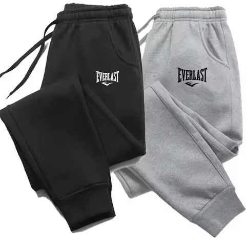 EVERLAST men's and women's fashionable printed jogging pants, running casual sweatpants, high-qualit