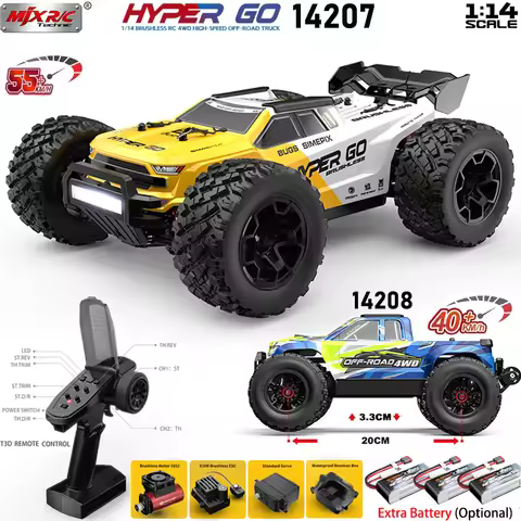 MJX Hyper Go 14207 14208 1/14 Brushless RC Car 2.4G 4WD Electric High Speed Off-Road Remote Control 