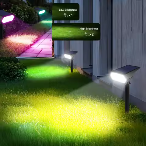 2800K/6000K/RGB Outdoor Solar SpotlightIP65 Garden Landscape Pathway Wall Lamp for Tree Decoration Y