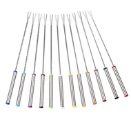 --24Pcs Stainless Steel Fondue Forks with Heat Resistant Handle for Roast Meat Chocolate Dessert Cheese Marshmallows