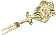 Keystone KI055336 Brass Cutlery, Dessert Fork, Strawberry Flower, Gold, W 1.2 x D 0.2 x H 3.1 inches