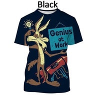 Men Women Cool Wile E. Coyote & Road Runner 3D Printing T-Shirt|Cartoon Street Wear Short-Sleeved T-