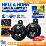 HELLA Horn Motorcycle Car Horn Set 360Hz / 430Hz 111dB 12V Universal Horn