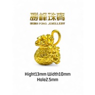 SF 貔貅抱铜钱福袋吊坠 Pixiu Fortune Bag Pendant/100%AUTHENTIC 999GOLD(FD046)
