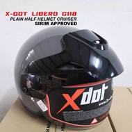 X-DOT LIBERO G118 PLAIN HALF HELMET CRUISER -GREY COLOR