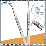 QCXL Jewelry Tweezers Professional Slotted Stainless Steel Tweezers Multipurpose Tweezers For Diy Diamond Gem Jewelry