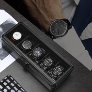 手錶收納盒 原廠直銷手錶收納盒鋁合金錶盒5位多種顏色上蓋透明錶盒一件代發
