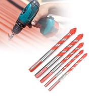 owuhddnh 5 Piece Masonry Drill Bits 6 8 10 12 Mm HSS Tile Concrete Brick Glass Plastic Wood Bit Set 