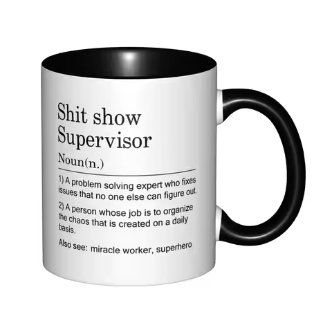 Shit Show Supervisor For Her Him, Miracle Worker Mugs With Black Handle Birthday Coffee Mugs Ceramic