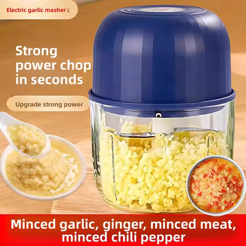 Electric garlic grinder, meat grinder, garlic grinder, 250ML onion chopper, vanilla vegetable chili 
