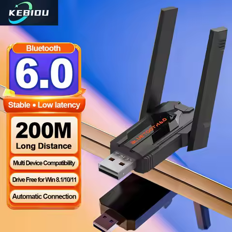 200M USB Bluetooth 6.0 Adapter for PC Wireless Mouse Keyboard Headset Audio Receiver Transmitter Dri