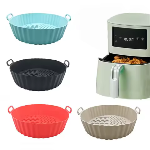 Kitchen Gadgets Round Air Fryer Silicone Liner 6.8 Inch for 5 To 8 Quarts Non stick Reusable Easy To