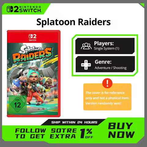Nintendo Switch 2 Splatoon Raiders Physical Game Card Action Shooter Treasure Hunt Online Co-op 1-4 