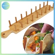 AA Bamboo Taco Holders Holds 8 Tacos Each Taco Tray Multi-Use Food Stands Hard Shell Tacos Rack For 
