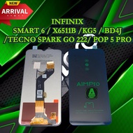 LCD TOUCHSCREEN INFINIX SMART 6 / X6511B / KG5 / BD4J TECNO SPARK GO 222 / POP 5PRO AIMPRO