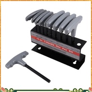 10PCS Imperial Hex Key T-Handle Set 3/32"-3/8" T-Handle Allen Wrench Set with Storage Rack for Autom