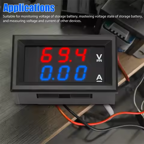 (Ce14)0-100V 10A Digital Voltmeter Ammeter Dual Display Voltage Detector Current Meter Panel Amp Vol