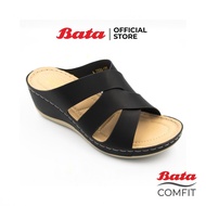 Bata COMFIT รองเท้าเพื่อสุขภาพ Comfortwithstyle รองเท้าส้นตึก รองเท้าแบบสวม รองเท้าเปิดส้น สำหรับผู้หญิง สูง 2 นิ้ว  สีดำ รหัส 7616685