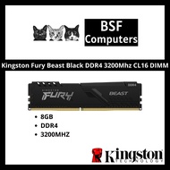 [YEAR END SALE] Kingston 8GB / 16GB Fury Beast Black DDR4 3200MHz CL16 KF432C16BB/8 or KF432C16BB/16