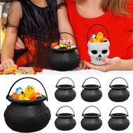 Candy Cauldron Halloween Bucket Witch Basket Plastic Treat Black Pot Bowl Kettle