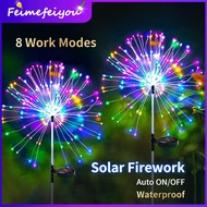 lampu led solar hiasan taman klip klip kelip kelap warna warni luar rumah automatik bunga api led solar outdoor fireworks light waterproof garden light outdoor Firefly Dandelion decoration lighting for lawn courtyard 太阳能灯户外装饰灯 8 work modes