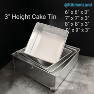 3" Tinggi Loyang Petak Cake Tin Cake Mould Loyang 4segi