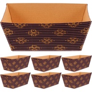 Hemoton 25 pcs Mini Disposable Paper Loaf Pan Corrugated Cake Tray Pumpkin Bread Simple Cake Packing