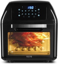 YEEYO Electric Air Fryer Rotisserie Oven, Digital Multi Air Cooker 10-in-1,12 Litre 1500W for Home Use, 10 Cooking Presets, Recipe Book &amp; Cooker Accessories