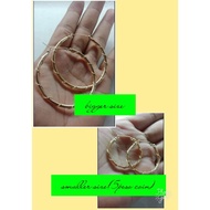 LOOP EARRING w/ DESIGN 10K GOLDFILLED