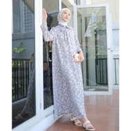Mayoutfit Eyra Maxidress | Dress Gamis Muslim Motif Bunga Kerah Tali
