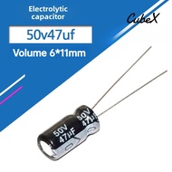 50Pcs Electrolytic capacitor 50v47uf 6x11mm Aluminum Electrolytic Capacitor 47uf 50v