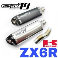 Project79 Exhaust Kawasaki ZX6R Short Stainless Pipe Accessories Motor ZX6 636 ZX636 ZX636R QPM06 ZX