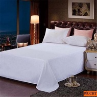 【WUCHT】Classic Hotel 180TC White Twin 50/50 Poly cotton Flat Bedsheet 74" x 110"