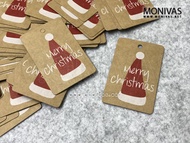 Printed Christmas Hat Kraft Gift Tags DIY Mini Message Gift Cards (10pcs)