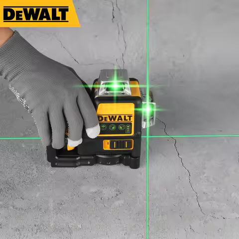 DEWALT DW089LG 12 - Line Green Beam Laser Level - 360° 3 - Side Coverage, 12V Li - Ion for Versatile