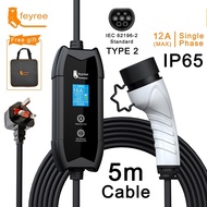 feyree Portable EV Charger Wallbox 16A Type2  Charging Cable Type2 Cord IEC62196 Schuko Plug Electri