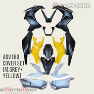 HONDA ADV160 BODY COVERSET #YELLOW/MATT GREY COVERSET / BODYSET / COVER / FRAME #READY STOCK