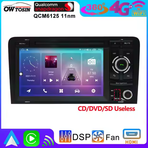 A76 UIS7870 Android 13 12G+256G Car Radio Screen Stereo For Audi A3 S3 RS3 8P 2003-2013 GPS Navigati