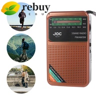 REBUY FM AM SW Radio, HD Display Screen Type-C Rechargeable Battery Operated Radio, Portable Multifu