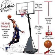 Portable Basketball Hoop Z - SBA027 Rim Bola Basket Ring Outdoor Indoor NBA Hoops Pro Full Size