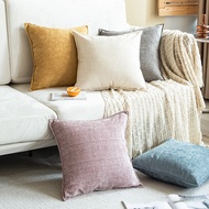 Big Cushion Cover 60x60cm Japanese Solid Color Chenille Pillow Cover Living Room Sofa Cushion Cover 