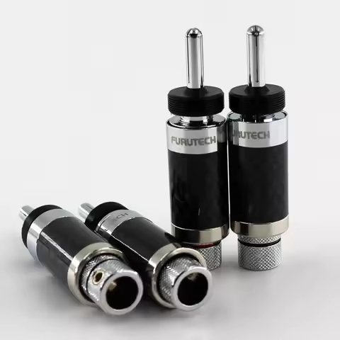 High-end hi-fi furutech cf 202 (r) rhodium-plated carbon fiber speaker banana plug