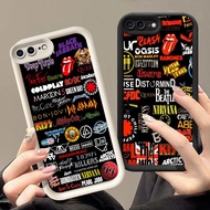 Q-89 Fashion Rock Black white Case for iPhone 7 6S 8 6 Plus SE 2020 2022