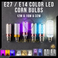 E27 / E14 LED 3 color corn bulb PURPLE BLUE YELLOW LIGHT