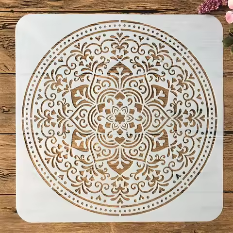 1Pcs Mandala Circle No. 9 DIY Layering Stencils Painting Scrapbook Coloring Embossing Album Decorati