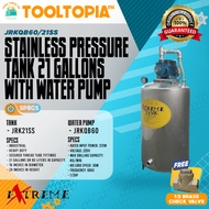 EXTREME Stainless Pressure tank Water Tank 21gallons with Water Pump JRKQB60 HD &amp; High Quality