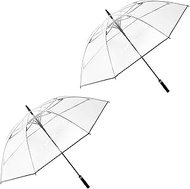 G4Free 62 Inch Clear Golf Umbrella Transparent Auto Open Large Stick Umbrella Oversized Umbrella Win