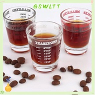 GSWLTT Espresso Shot Glass, 60ml Universal Shot Glass Measuring Cup, Espresso Essentials Heat Resistant Measuring Shot Glass